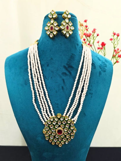 Anupama Mint Peach Necklace Set