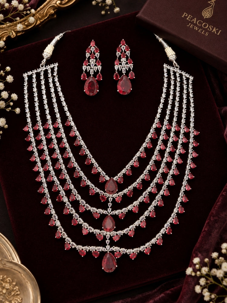 Rosetta Red Necklace Set