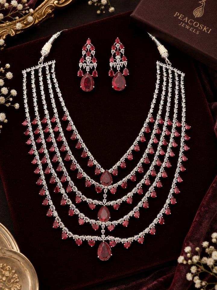 Rosetta Red Necklace Set