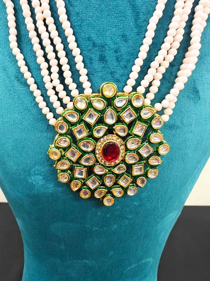 Anupama Mint Peach Necklace Set