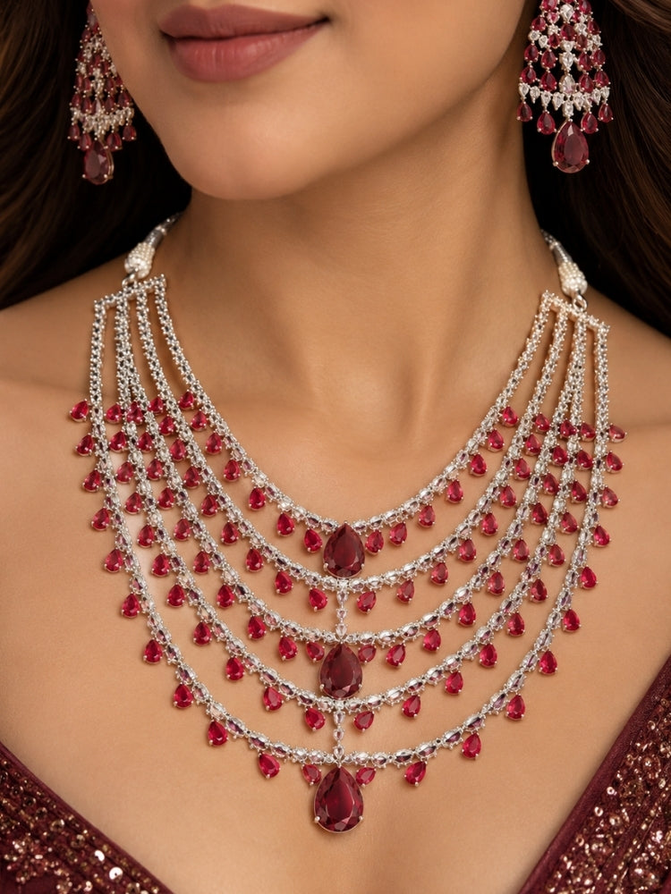 Rosetta Red Necklace Set
