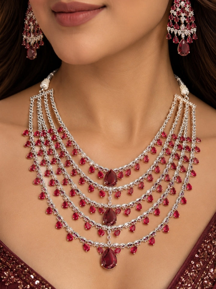 Rosetta Red Necklace Set