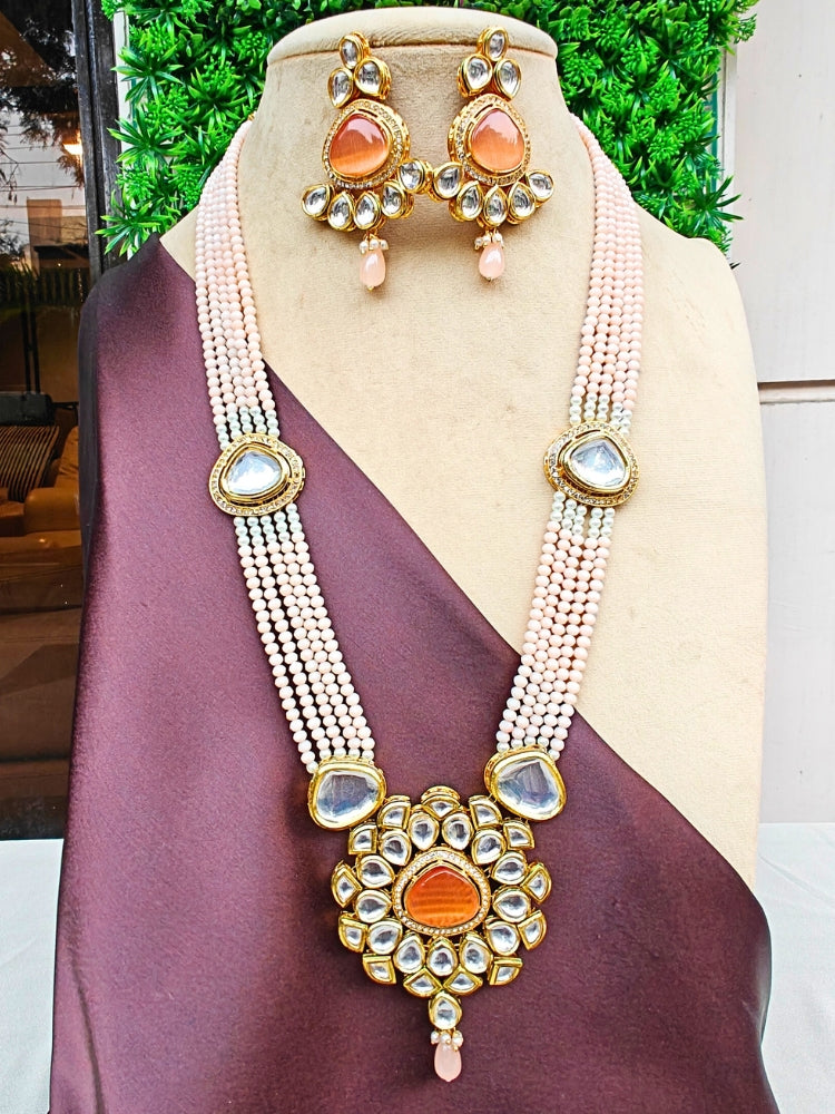 Peach Pratibha Necklace Set