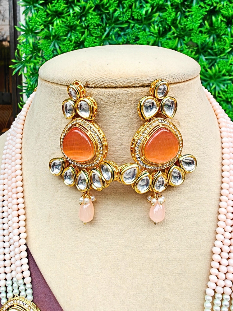 Peach Pratibha Necklace Set