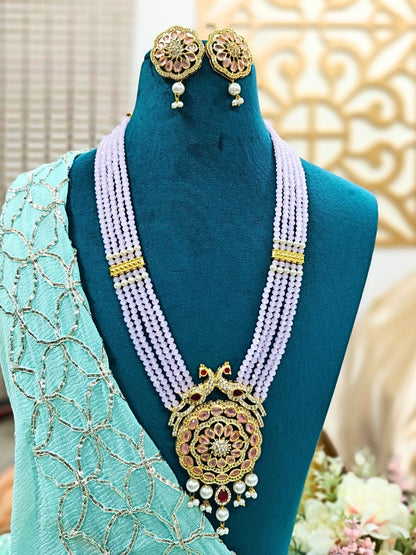 Mint Pink Gayatri Necklace Set