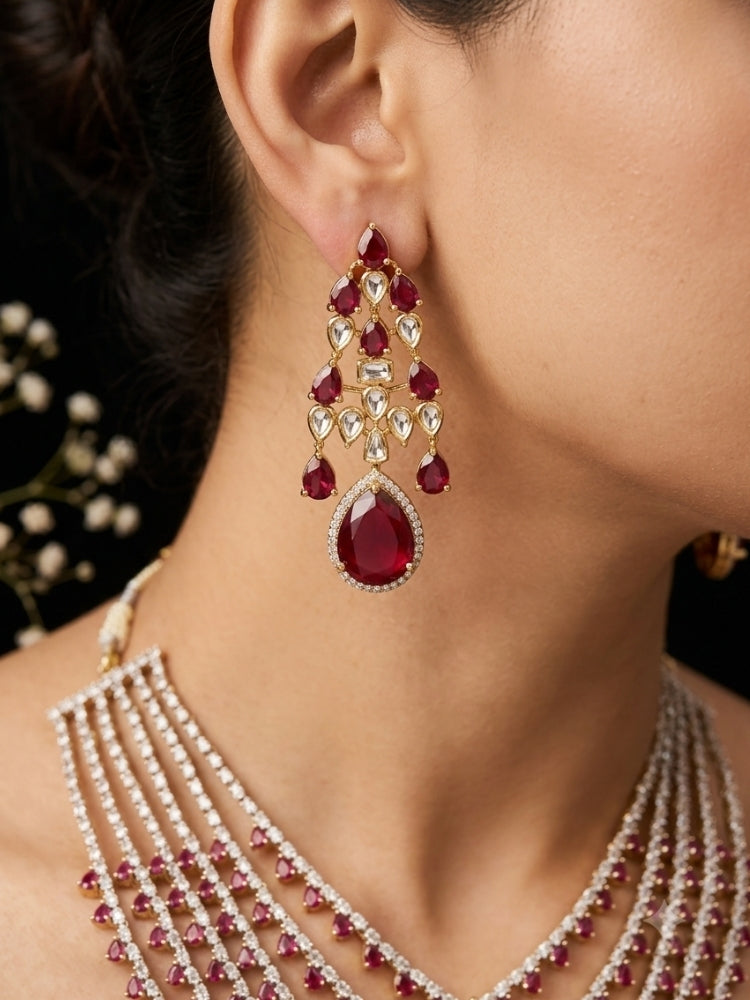Rosetta Red Necklace Set