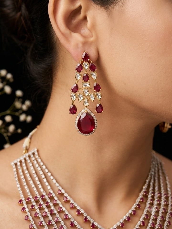 Rosetta Red Necklace Set