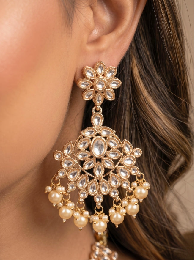 Paathra Polki White Necklace Set
