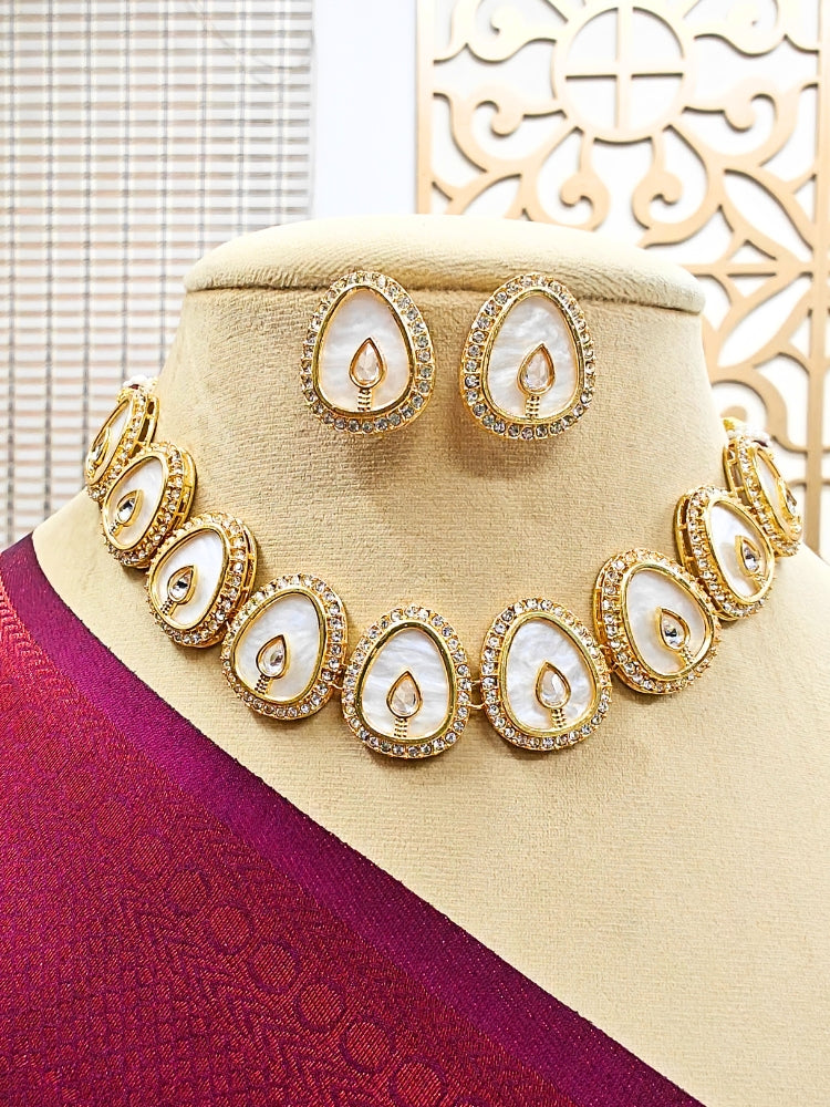 Pragati White Necklace Set