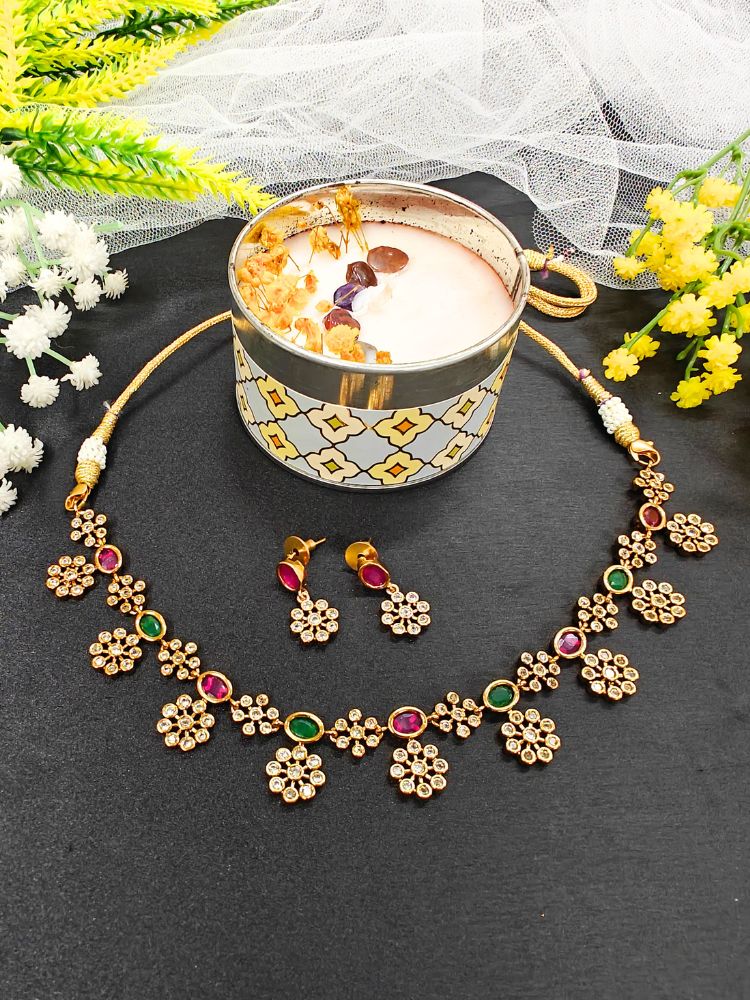 Red and Green Rashi Necklace Set