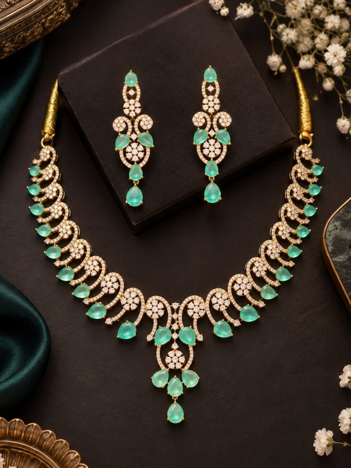 Zelda Mint Green Necklace Set