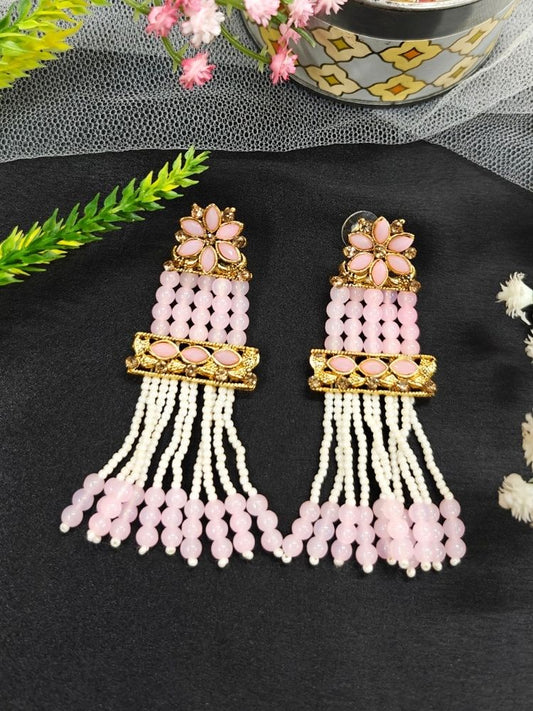 Mint Pink Tripti Earrings