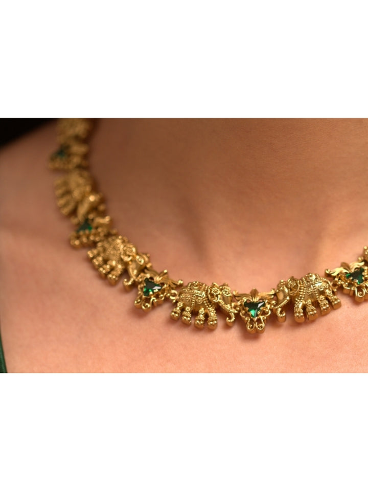 Gajvani Green Necklace Set