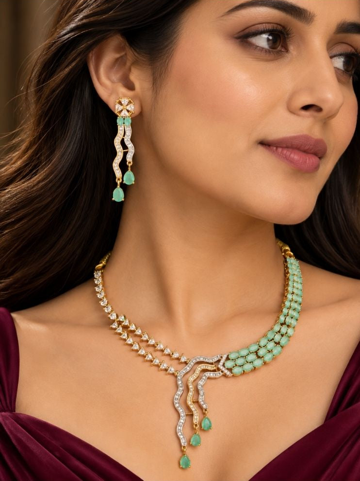 Cambria Mint Green Necklace Set