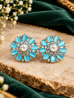 Mint Blue Blossom Earrings