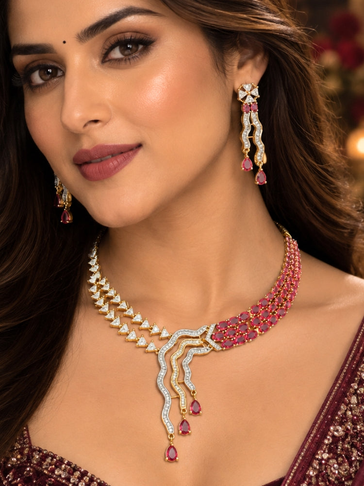 Cambria Red Necklace Set