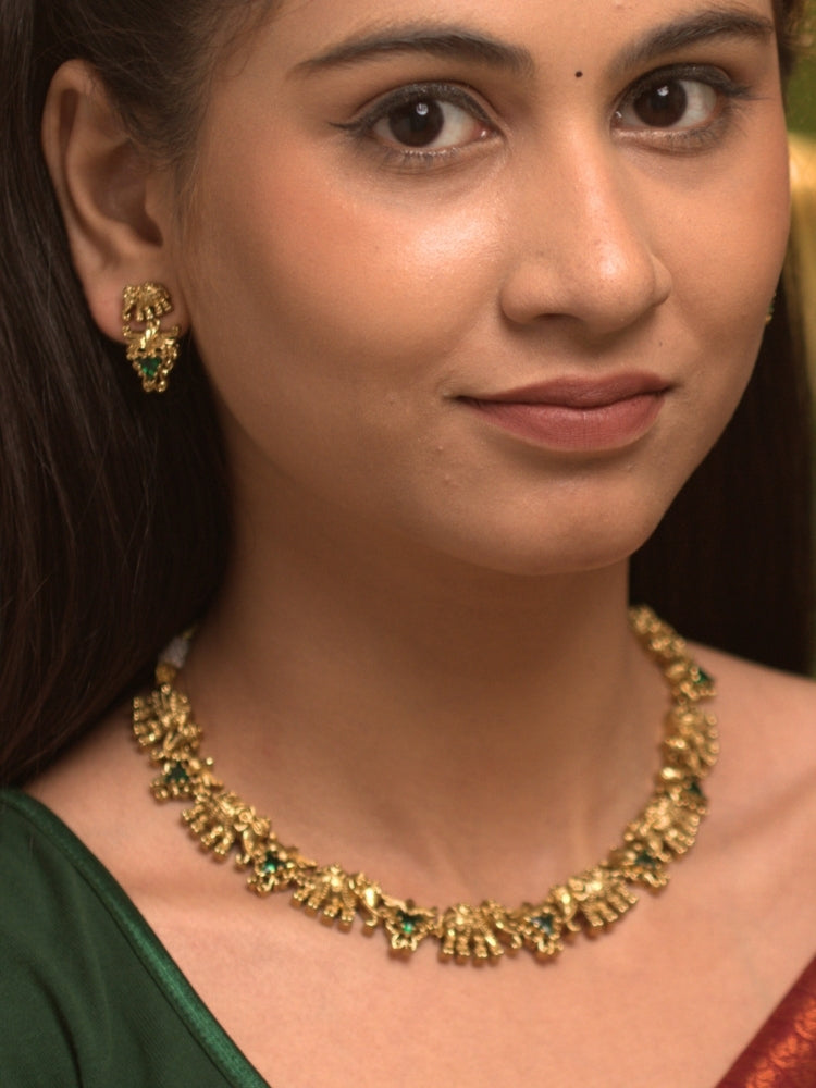 Gajvani Green Necklace Set