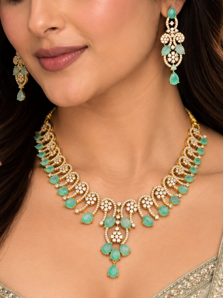 Zelda Mint Green Necklace Set