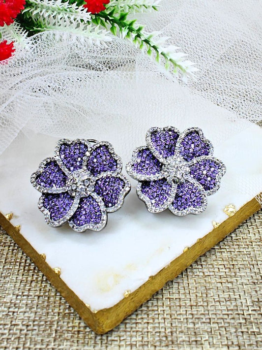 Purple Daisy Earrings