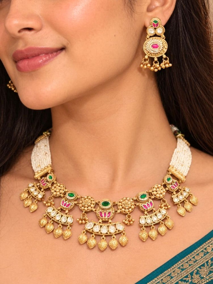 Thamarai Gold heritage Necklace Set