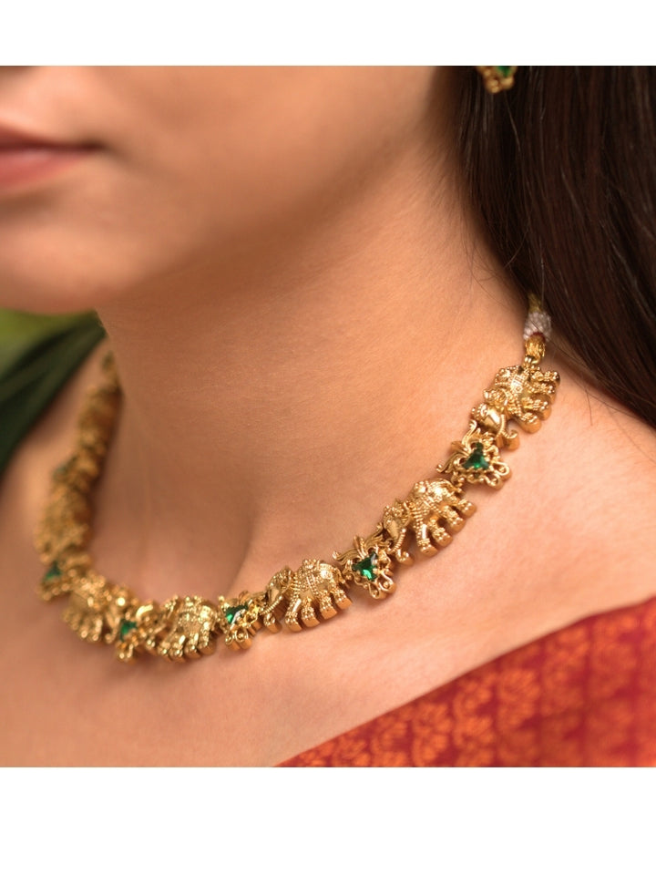 Gajvani Green Necklace Set