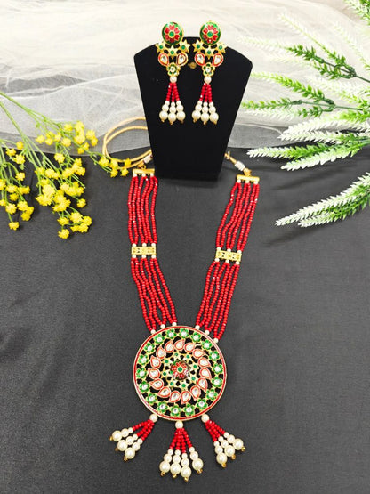 Jinisha Red Necklace Set