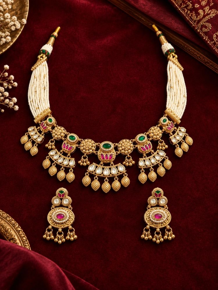 Thamarai Gold heritage Necklace Set