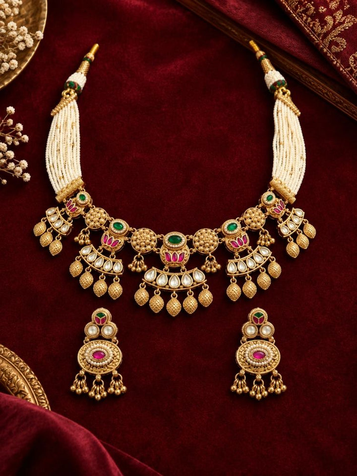 Thamarai Gold heritage Necklace Set