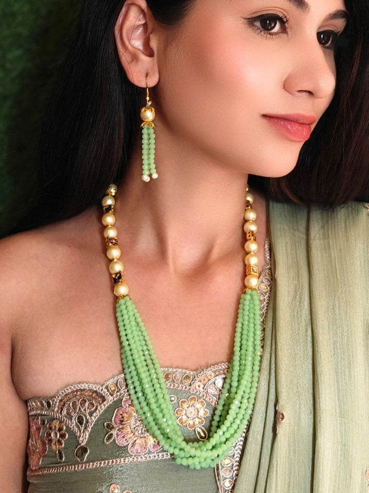 Hiran Mint Green Necklace Set