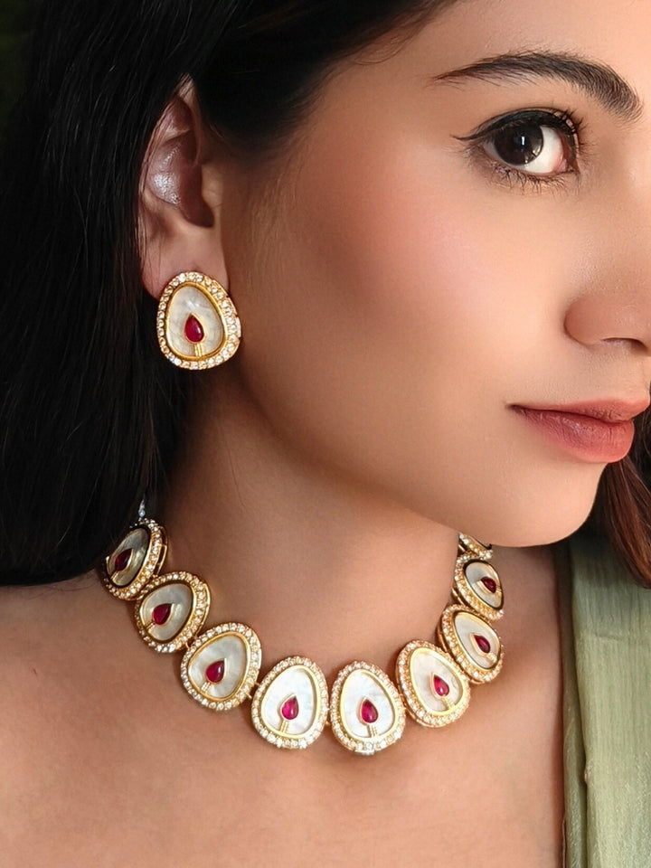 Pragati Red Necklace Set