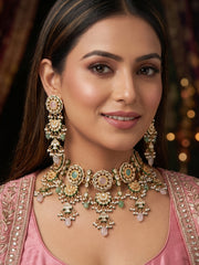 Rabia Kundan Pastel Choker Necklace Set
