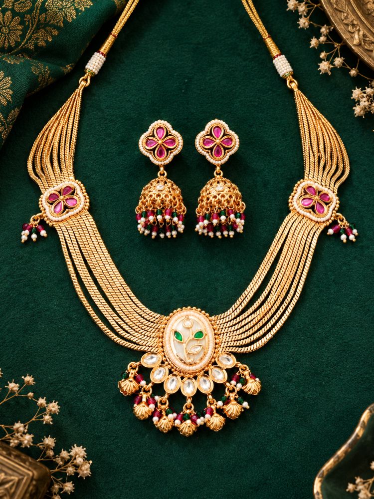 Mayukh Gold Necklace Set