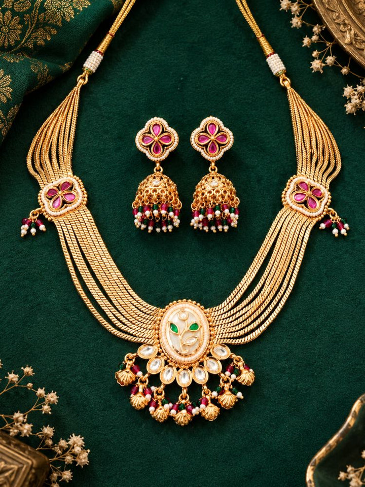 Mayukh Gold Necklace Set