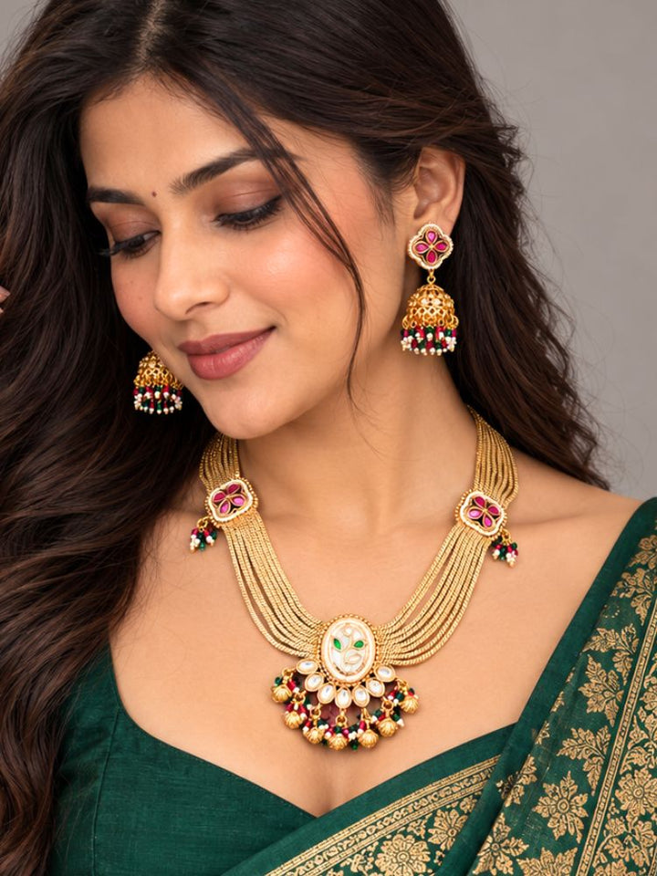 Mayukh Gold Necklace Set