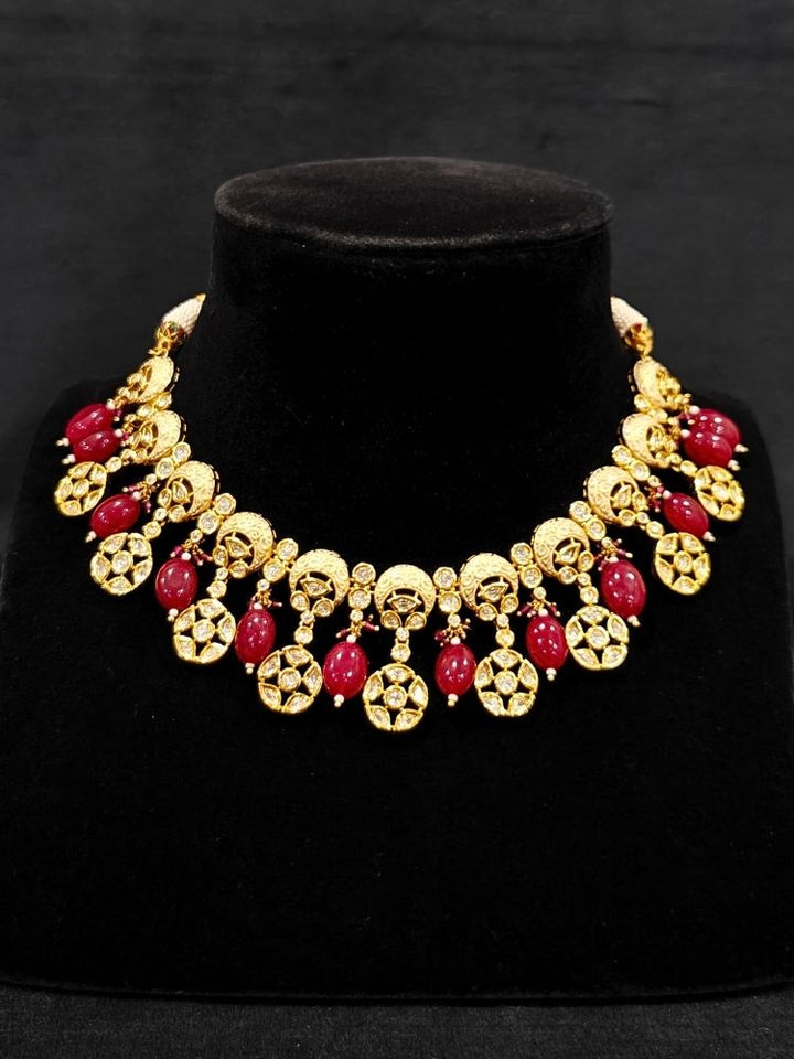 Udyamita Red Necklace Set
