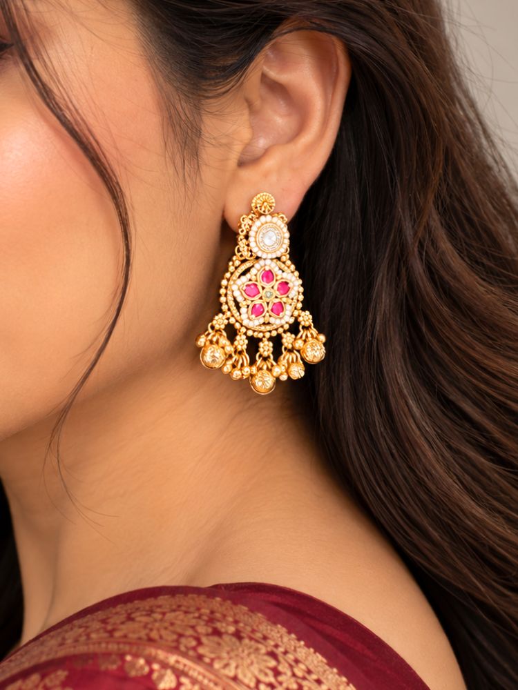 Mithilapuri Heritage Gold Collar Necklace Set