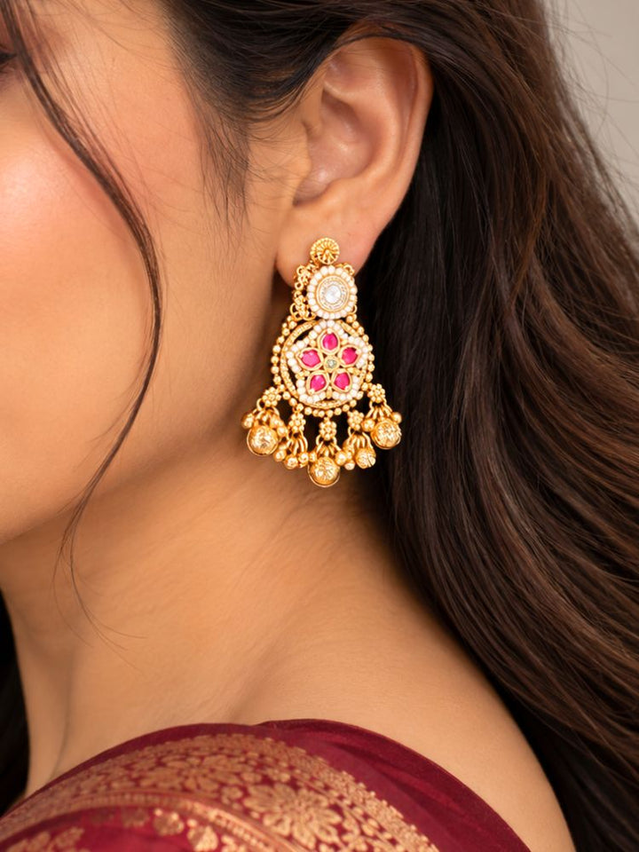 Mithilapuri Heritage Gold Collar Necklace Set