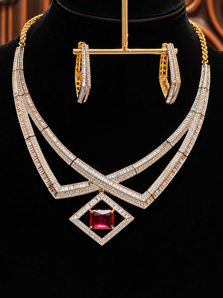 Valoria Red Necklace Set