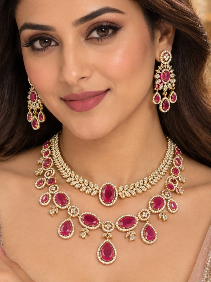 Odalis Red Necklace Set