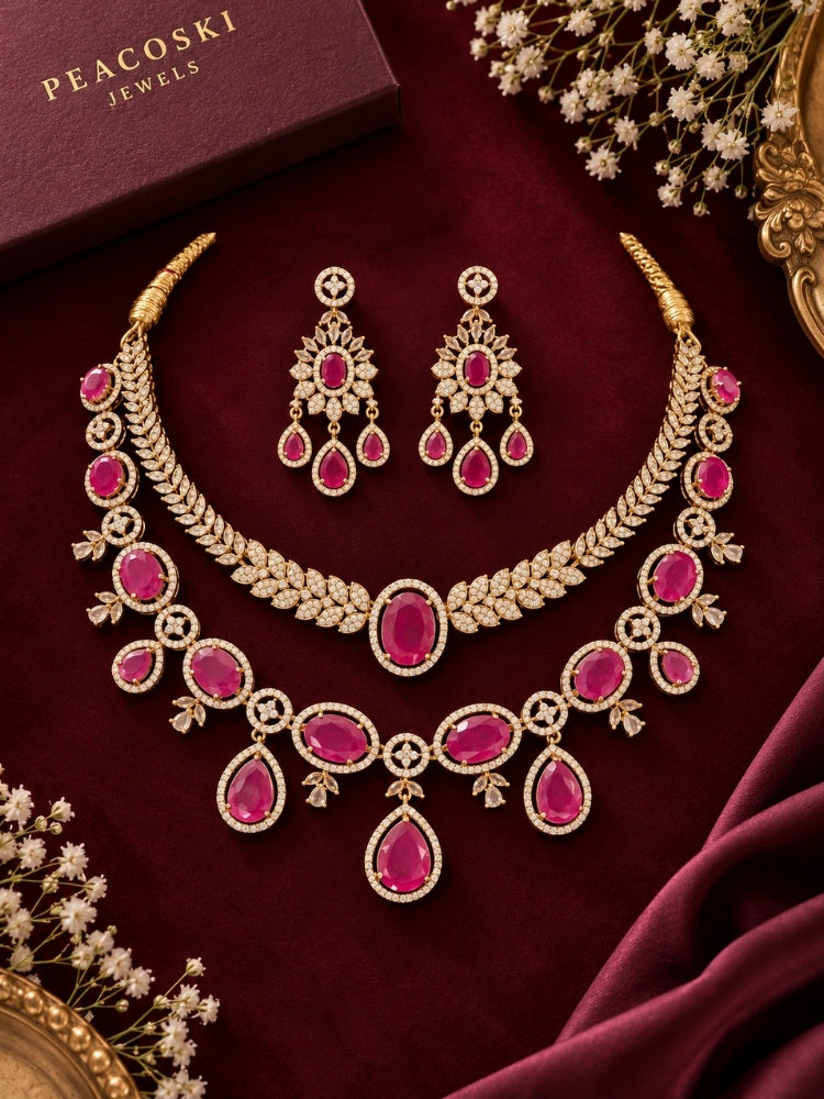 Odalis Red Necklace Set