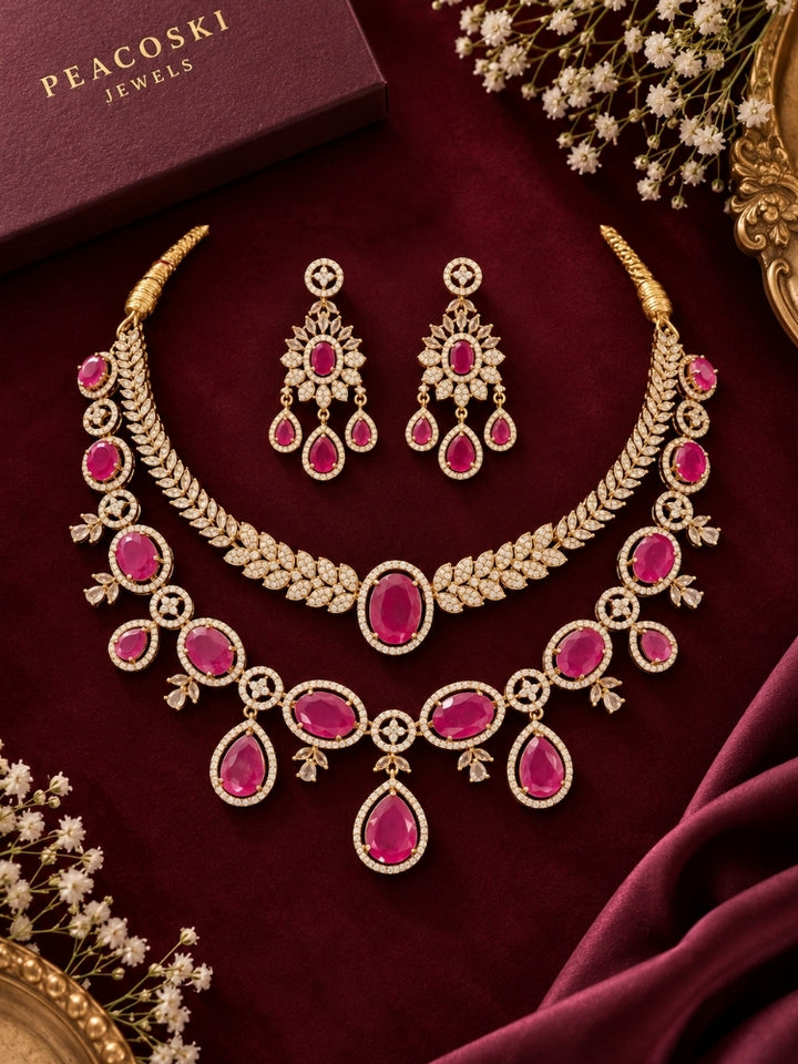 Odalis Red Necklace Set