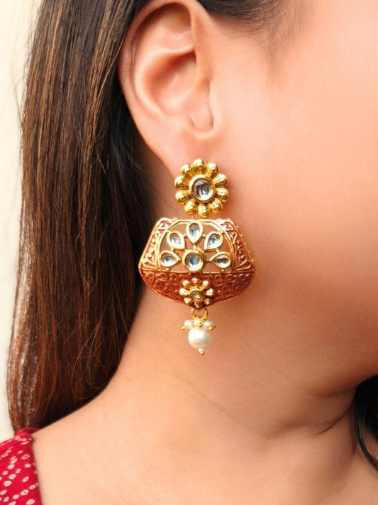 Red Veena Earrings