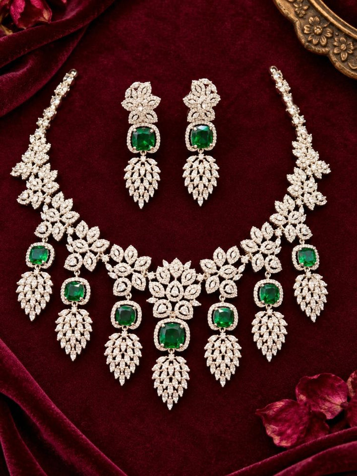 Vienna Zirconia Emerald Green Necklace Set