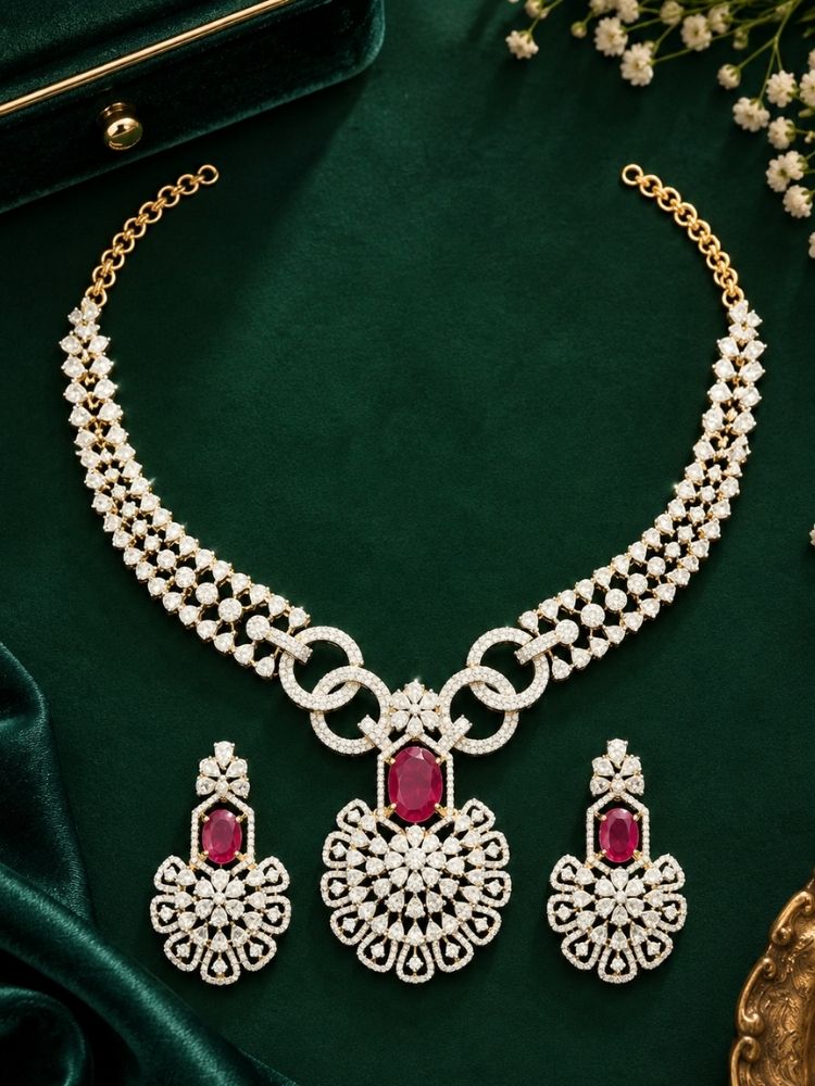 Ellery Ruby Pink necklace set