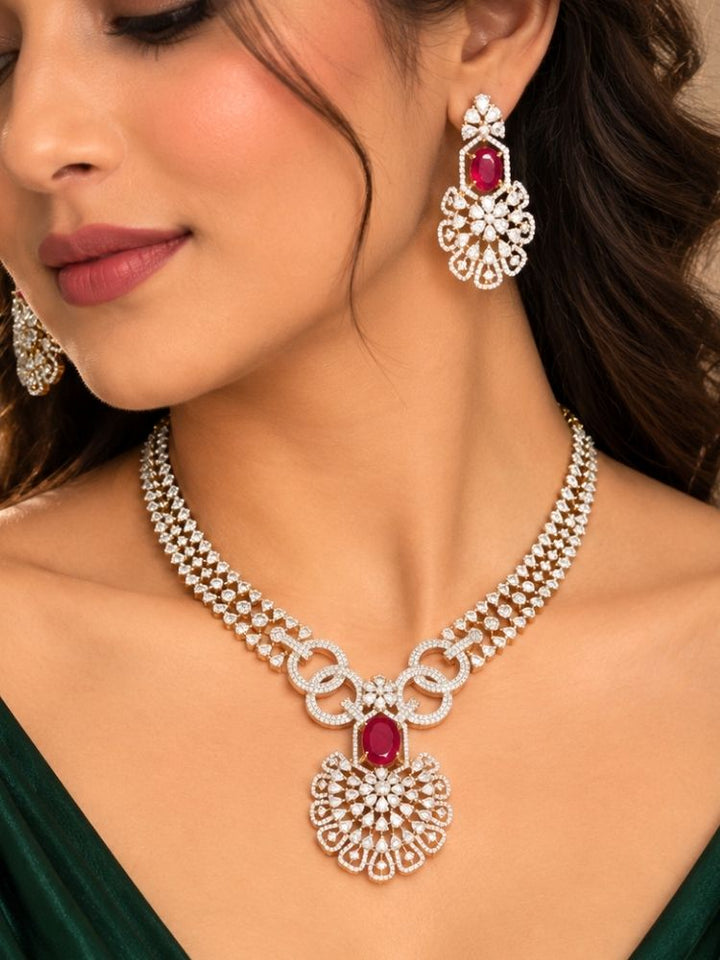 Ellery Ruby Pink necklace set
