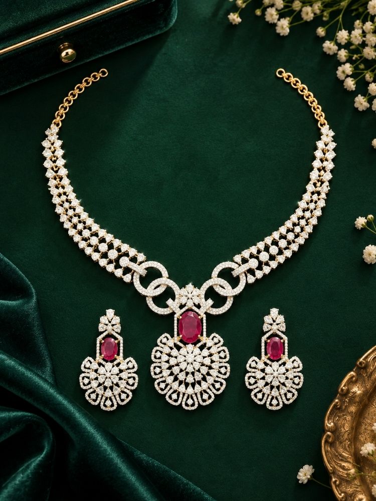 Ellery Ruby Pink necklace set