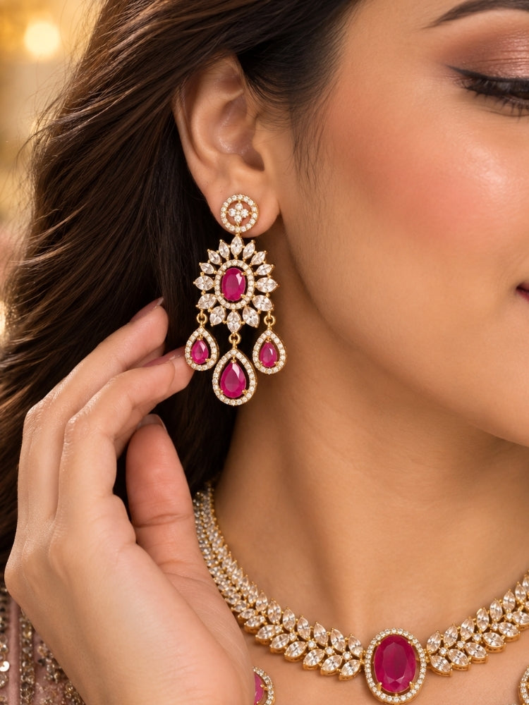Odalis Red Necklace Set