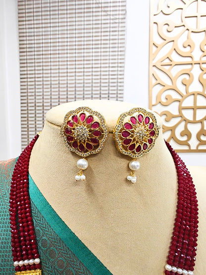 Maroon Gayatri Necklace Set