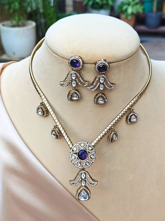 Orchid Hasli Purple Necklace Set