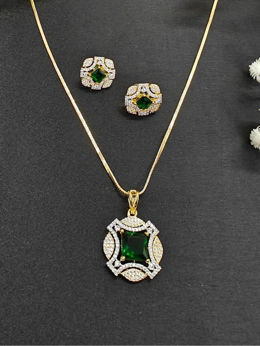 Green Nadia Pendant Set